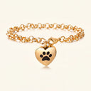 Personalized Paw Print Heart Memorial Bracelet
