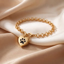 Personalized Paw Print Heart Memorial Bracelet