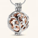 Two-Tone Heart Cremation Urn Pendant - Memorial Necklace