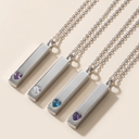 Heart Crystal Bar Keepsake Necklace