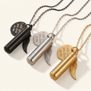 Wing & Cylinder Keepsake Necklace