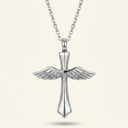 Angel Wing Cross Pendant Necklace