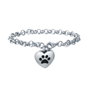 Personalized Paw Print Heart Memorial Bracelet