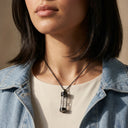 Tempus Glass Hourglass Memorial Pendant