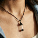 Vial in Midnight Glass Keepsake Pendant
