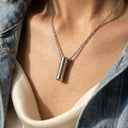 Steel Cylinder Screw Urn Necklace
