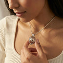 Two-Tone Heart Cremation Urn Pendant - Memorial Necklace