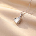 Silver Polished Heart Cremation Pendant