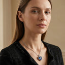 Blue Crystal Heart Urn Necklace