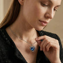 Blue Crystal Heart Urn Necklace